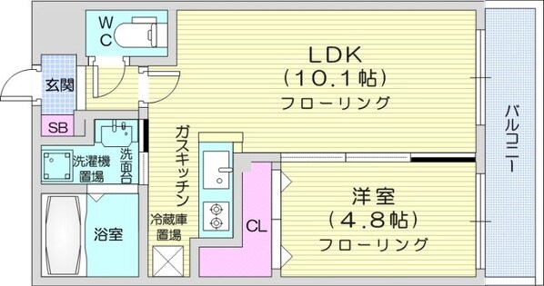 北１８条駅 徒歩8分 1階の物件間取画像